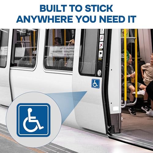 | Handicap Stickers (6 Pack), 3×3 Inches – Strong Adhesive, Waterproof,