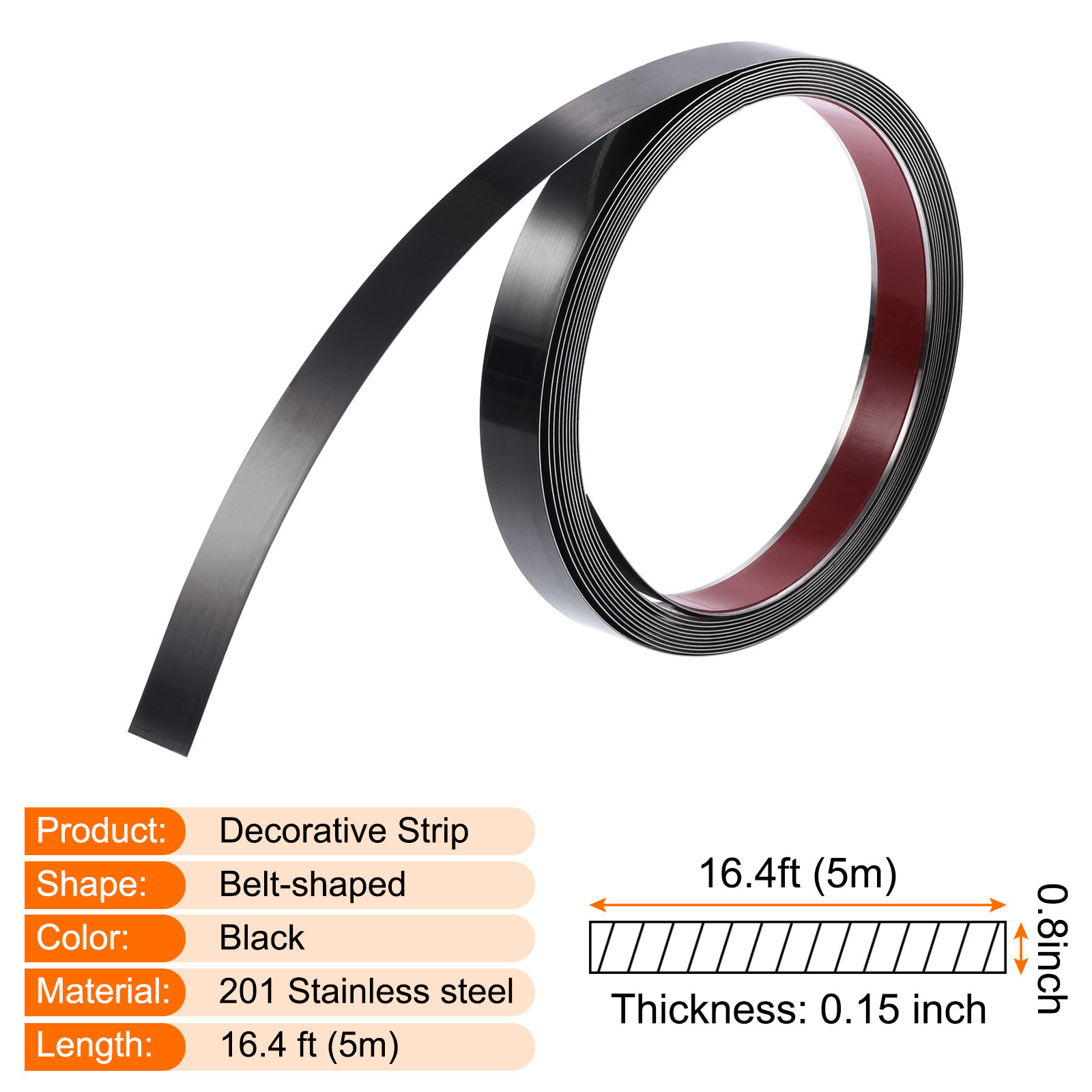 Flexible Molding Trim Self Adhesive 16.4Ft x 0.8in Wall Trim Ceiling Edge Black