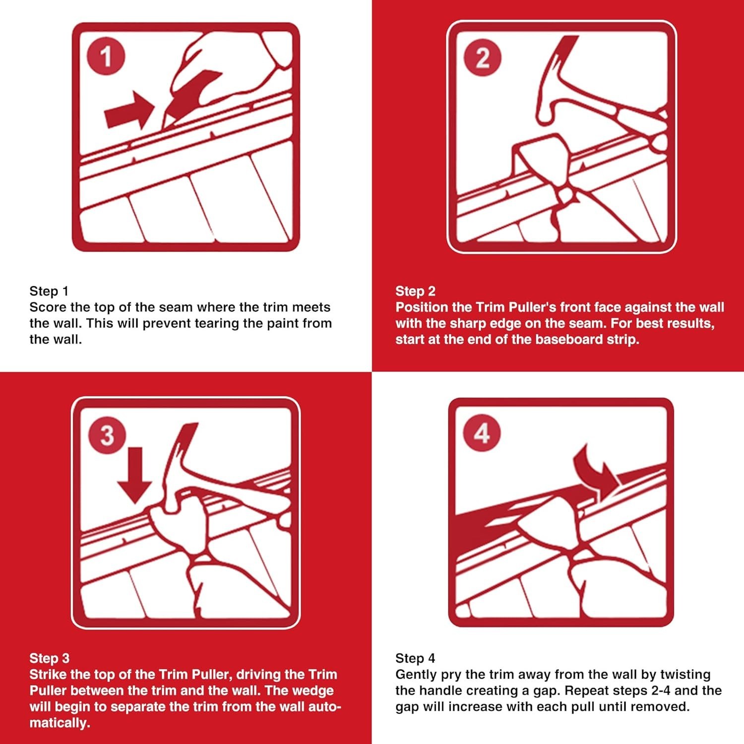 Ergonomic Multi-Tool Trim Puller for Home Improvement & Remodeling Projects
