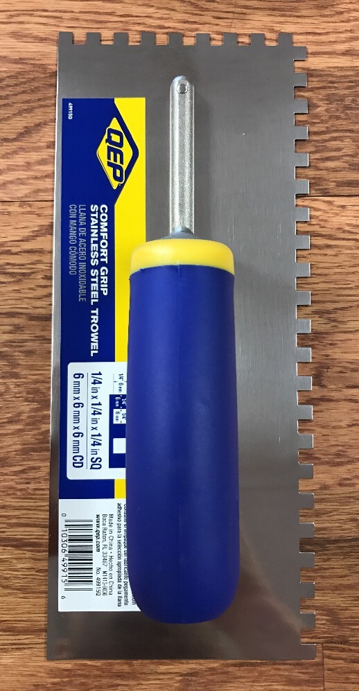 QEP 11″ Tile Flooring Trowel for Schluter DITRA-XL 1/4″ x 1/4″ x 1/4″