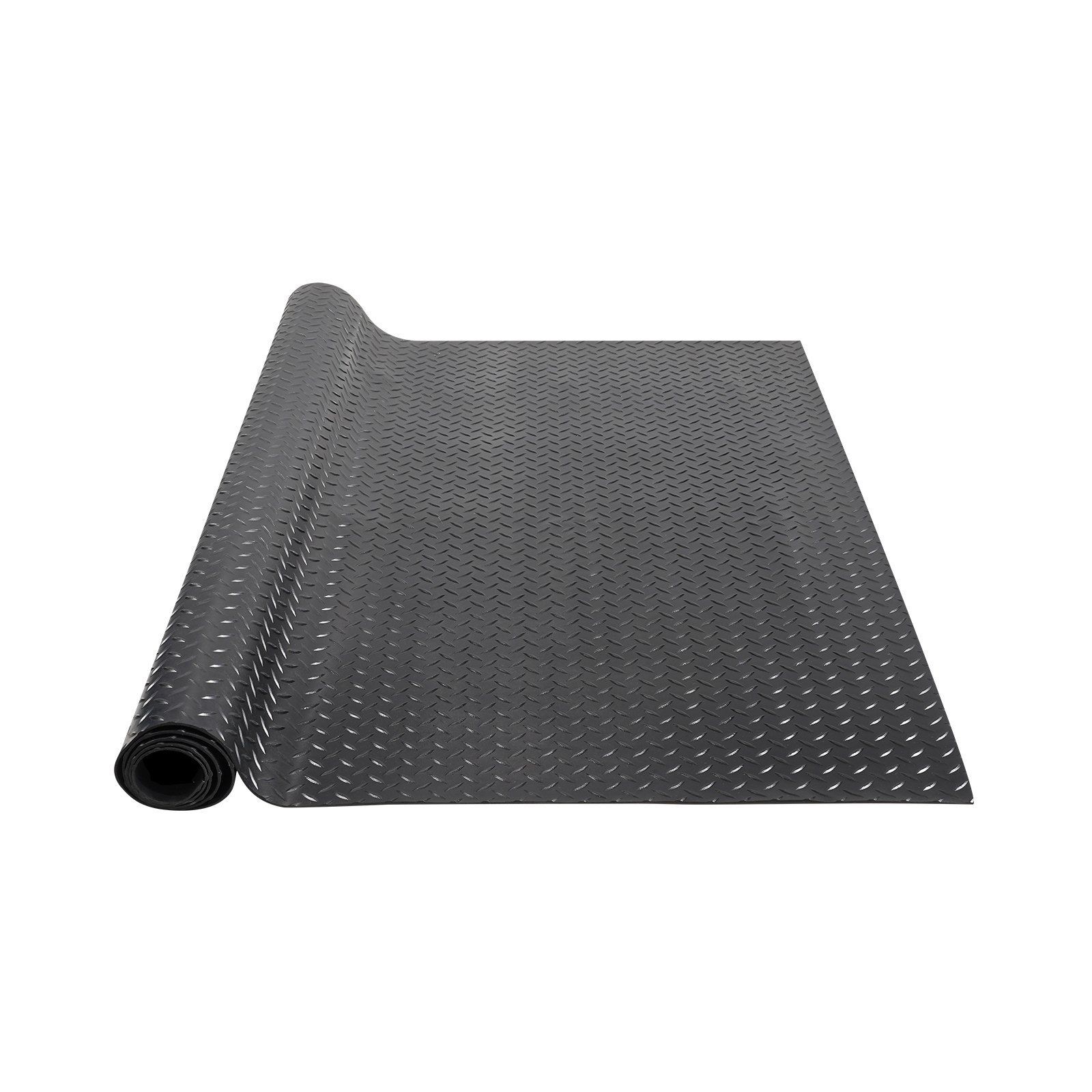 3x4x6ft 3mm SBR rubber flooring roll black diamond-plate texture easy clean