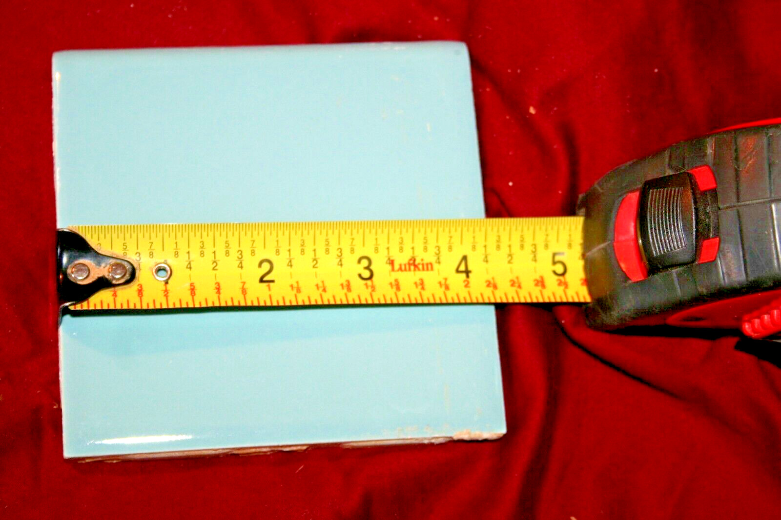 1 (one) Tile Vintage Ceramic Blue Bullnose Wall Tile 4 3/8” Bathroom Kitchen