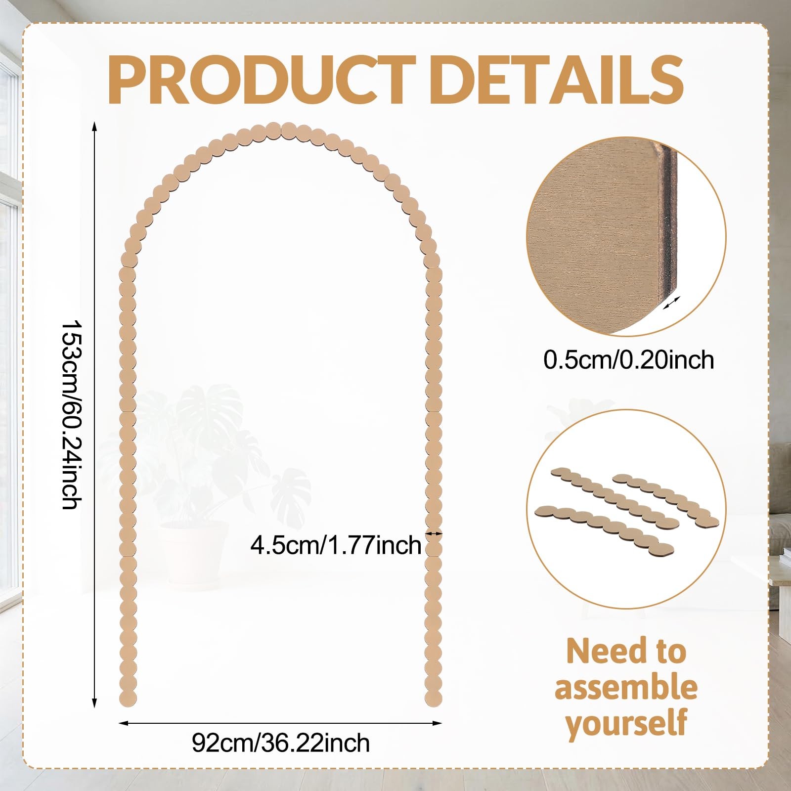 Unfinished Beaded Decorative Wood Trim Pre-Cut Wood Molding Cute DIY Moulding…