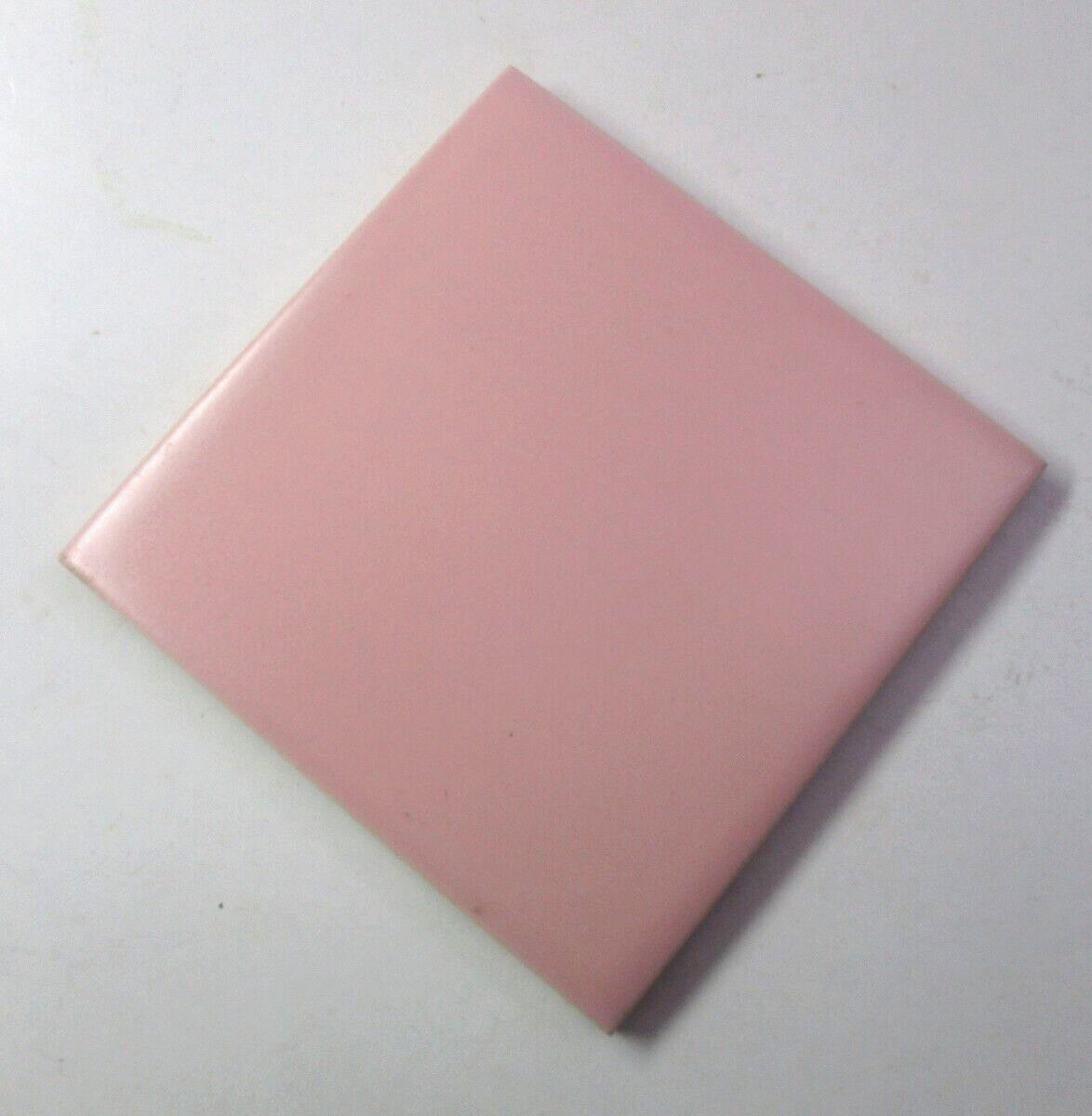 1 Ceramic Tile Robertson USA Matte Pink 4-5/16″ Square 1950s Retro Vintage MCM