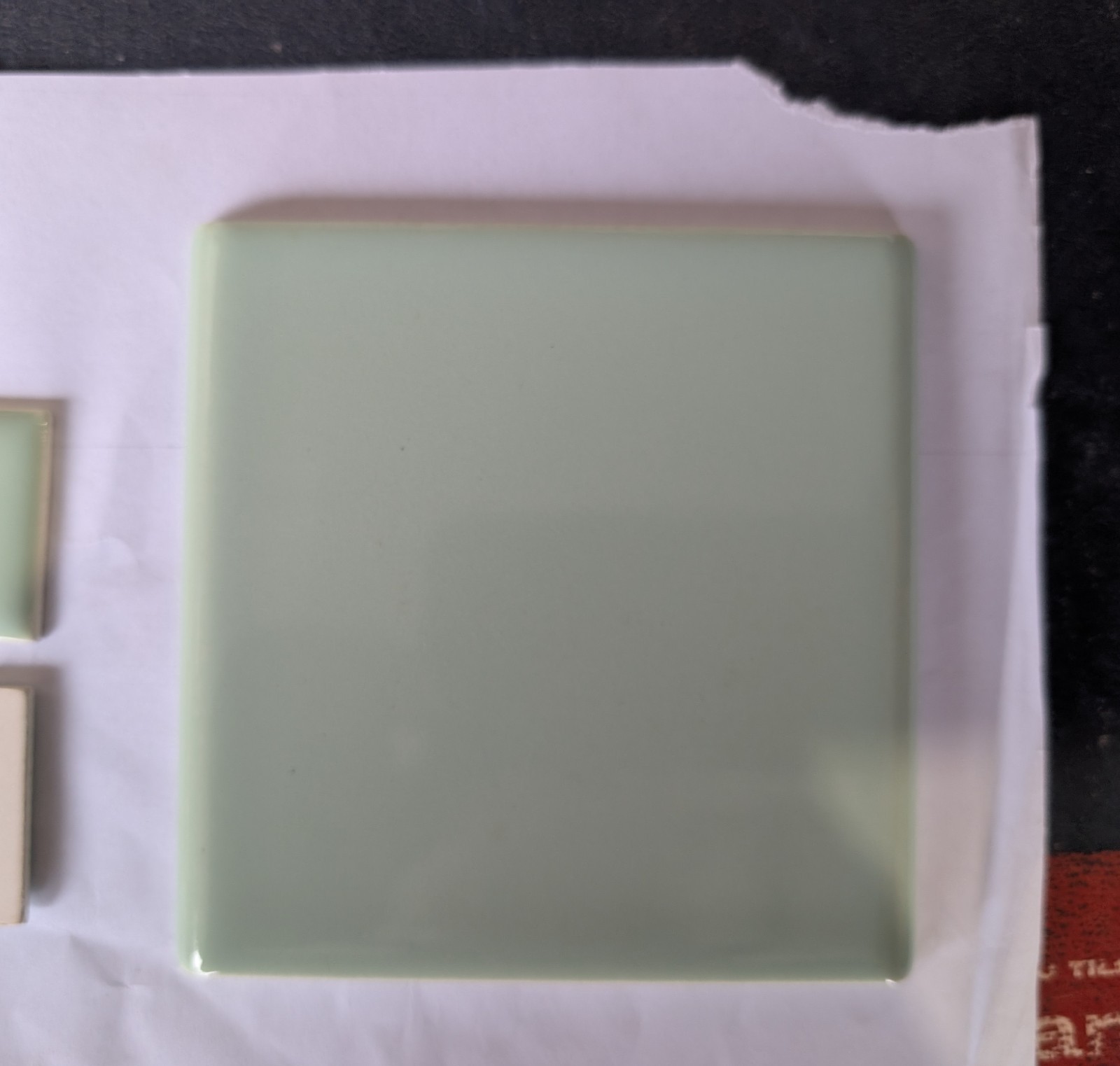 2 Pcs Ceramic Tile #14 Spring Green Double Bullnose Thinset S7449 Parallel Edges