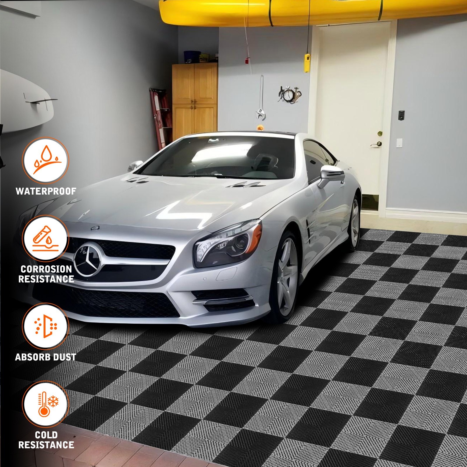 30/60Pcs Interlocking Garage Floor Tiles 15.75” x 15.75” Garage Flooring Mat