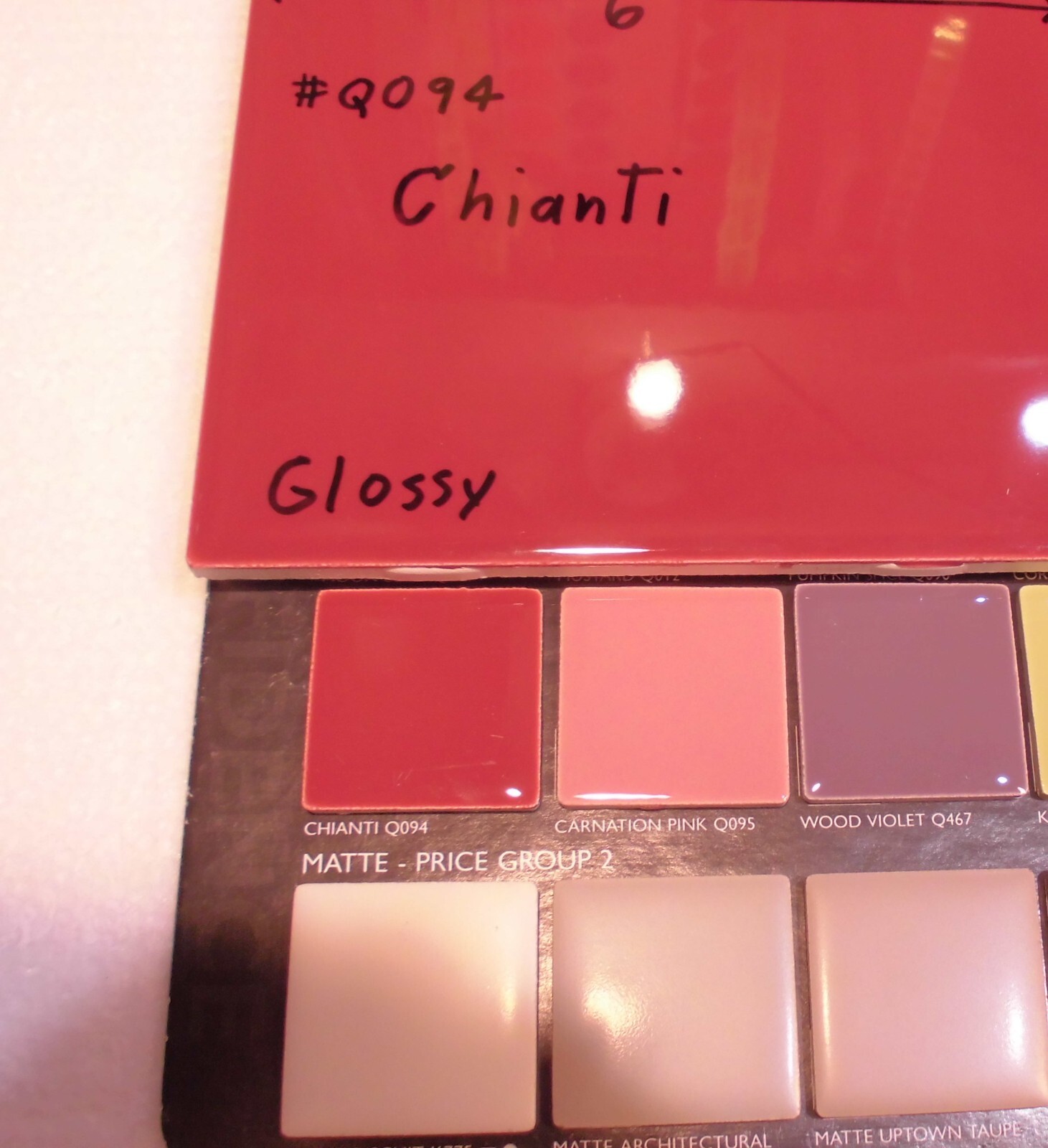 1 pc. Daltile #Q094 CHIANTI: Brilliant Glossy Ceramic Tile 6″ X 6″ NEW, Burgundy