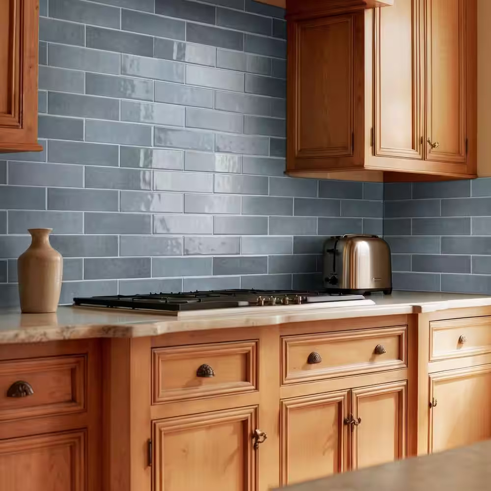 Lakeview Denim Subway Wall Tile, 3 In. X 12 In. Glossy Ceramic Wall Tile (5.5 Sq