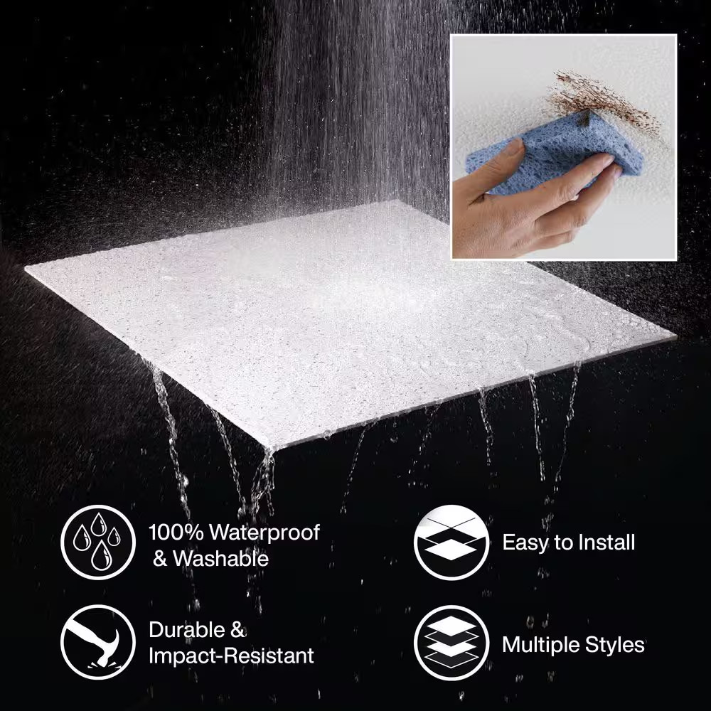 23.75In. X 23.75In. Smooth Pro Lay in Vinyl White Ceiling Tile (Case of 12)