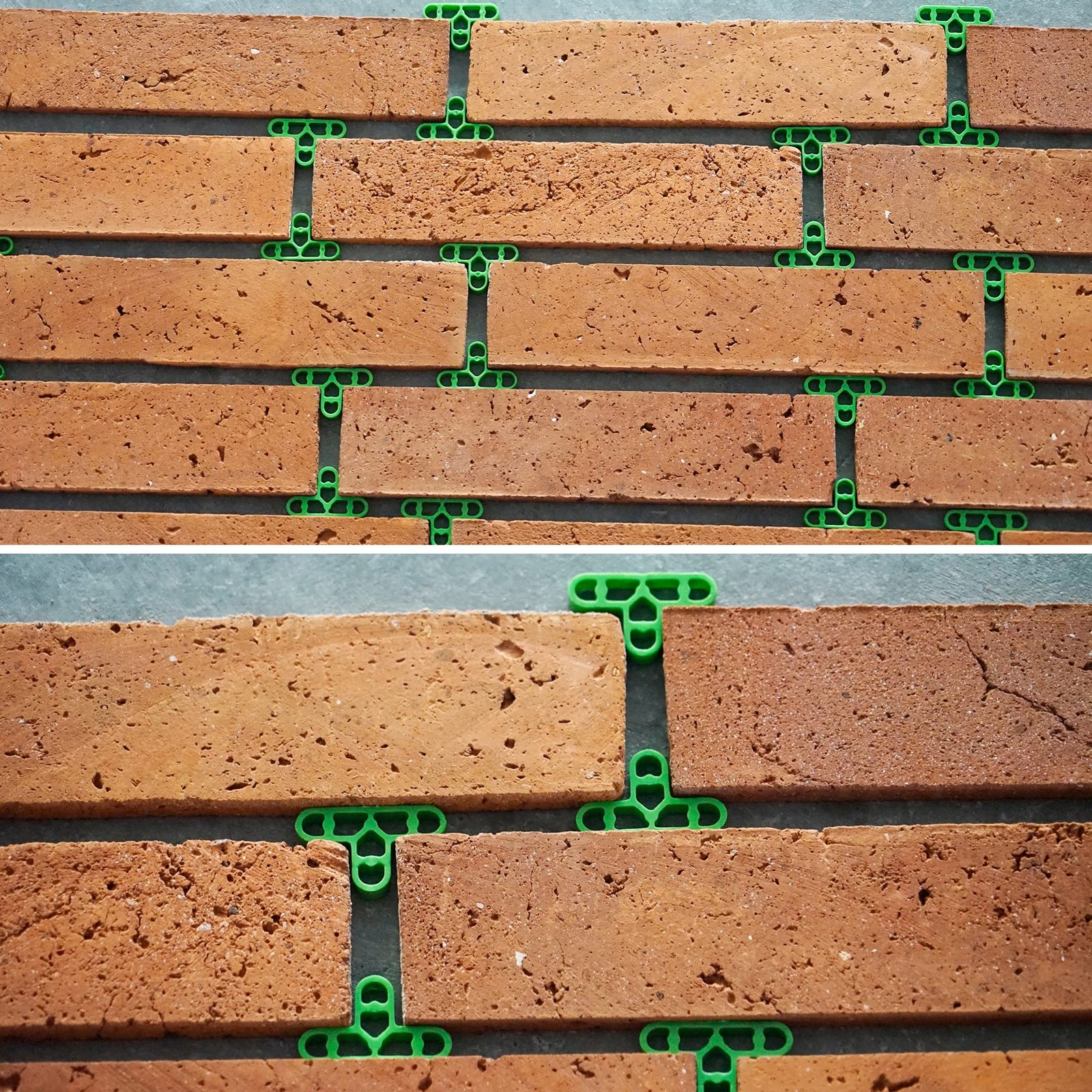 Green Color 10mm 3/8 inch Masonry spacers 100pcs Classic Red Brick Wall Space