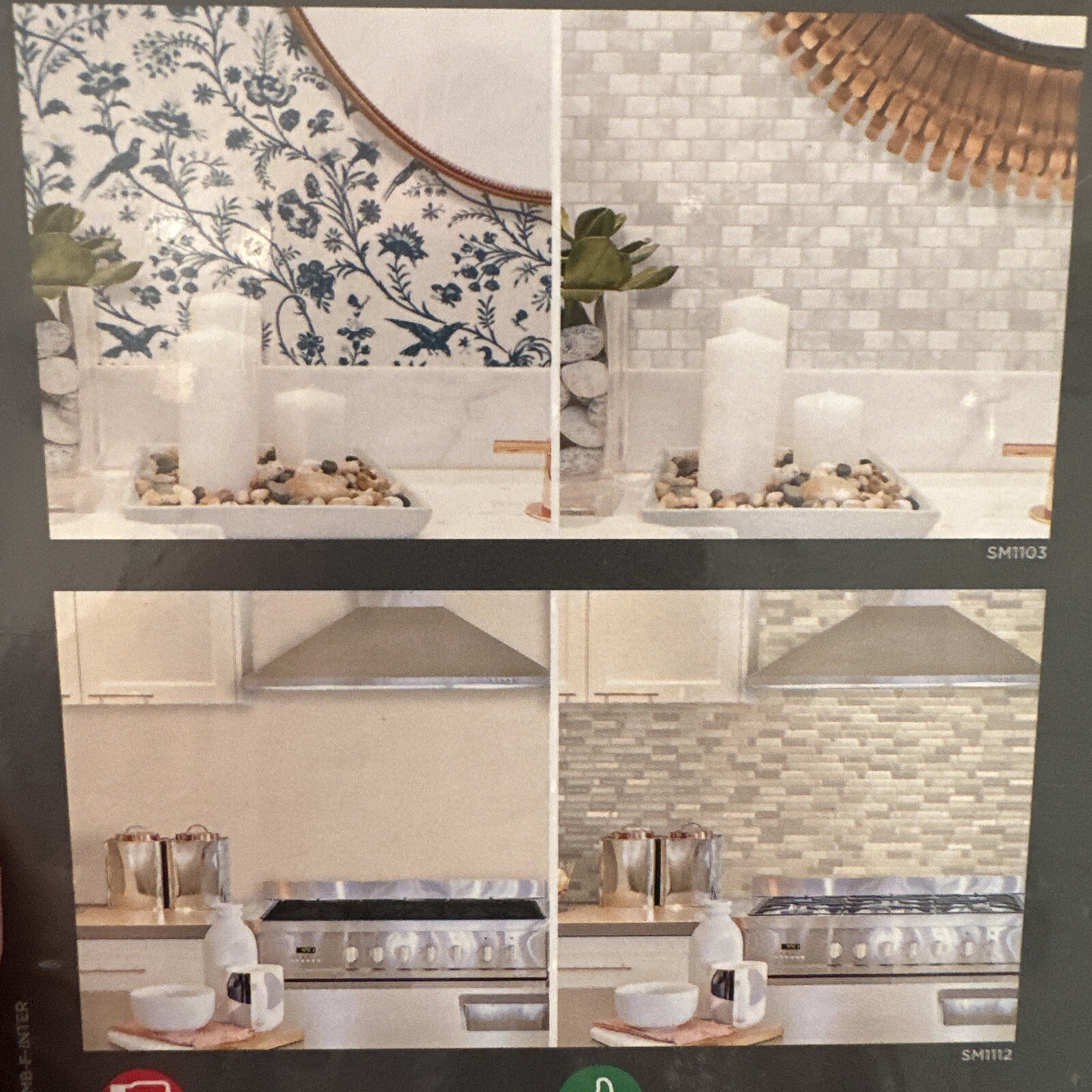 SMART TILES Crescendo Ciotta- DIY Vinyl Peel & Stick Backsplash 20 Sq Ft Boat RV