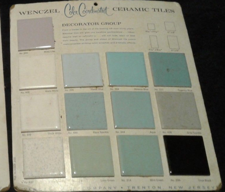 1 pc. *Blue-Gray* Glossy Ceramic Tile by Wenczel 4-5/16″ *Clair-De-Lune*