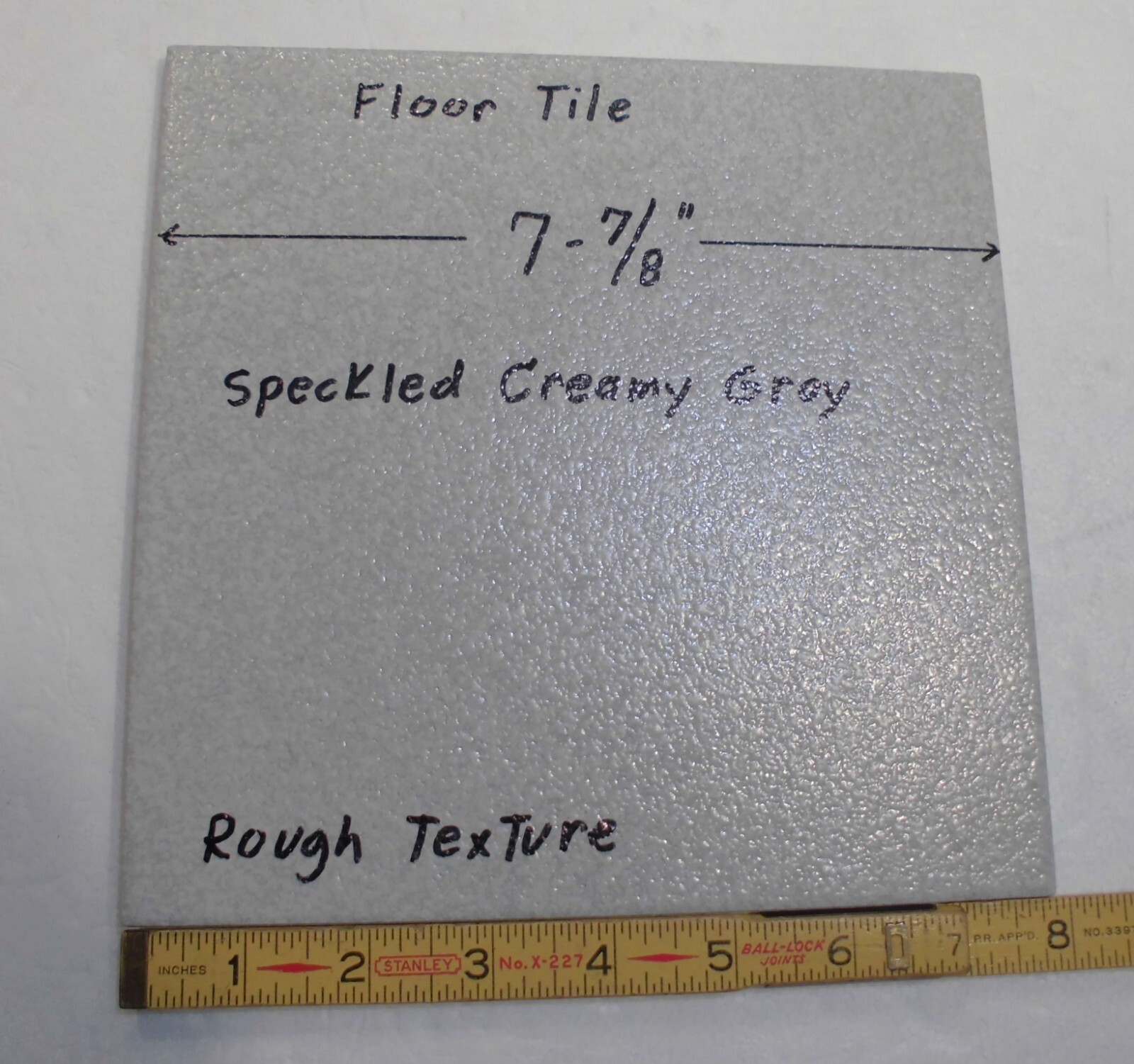 1 pc. Speckled Light Gray: 8″ Ceramic Floor Tile, American Olean, hint of blue