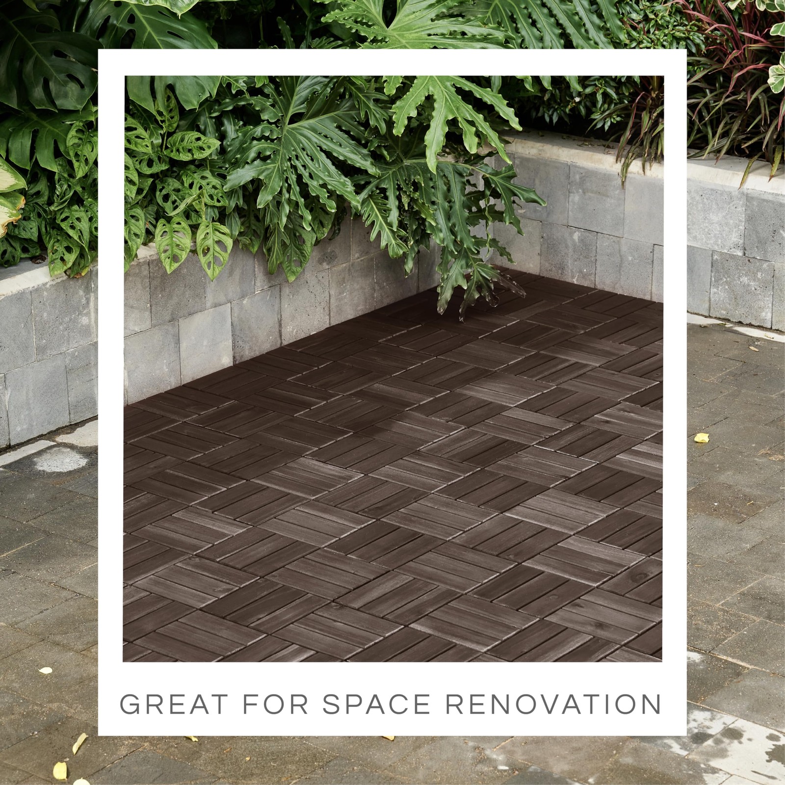 Premium Deck Tiles, Patio Flooring – Outdoor Waterproof Acacia Wood Tiles for…