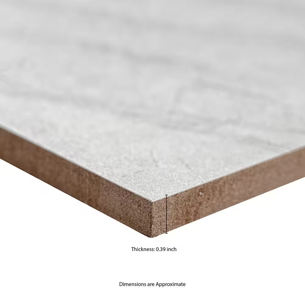 Vigo White 12 In. X 24 In. Matte Stone Look Ceramic Floor and Wall Tile (16 Sq.