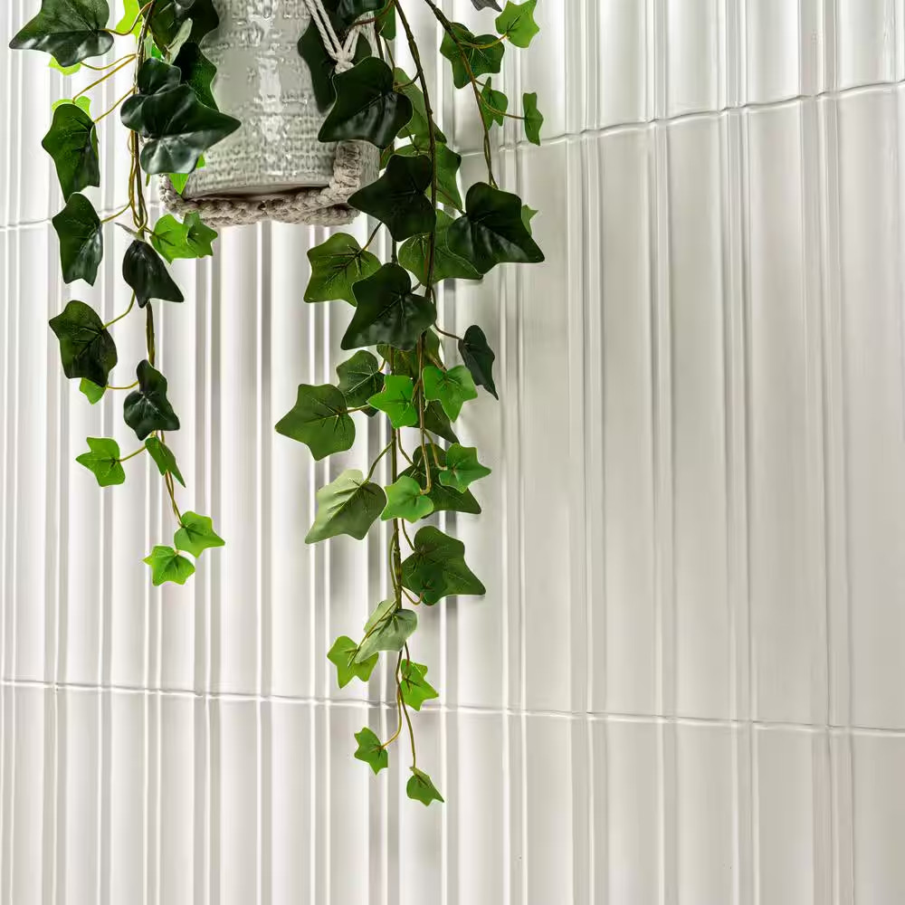 Olden Jewell 7 In. X 16 In. Satin Porcelain Fluted Subway Wall Tile (10.25 Sq. F