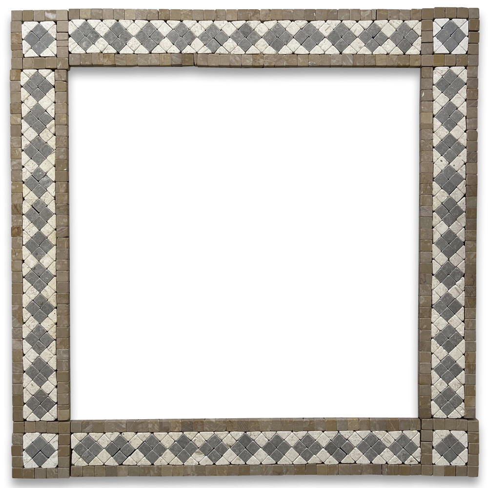 B4735T Marble Mosaic Border Bathroom Accent Listello Tile Greece 2×12 Tumbled