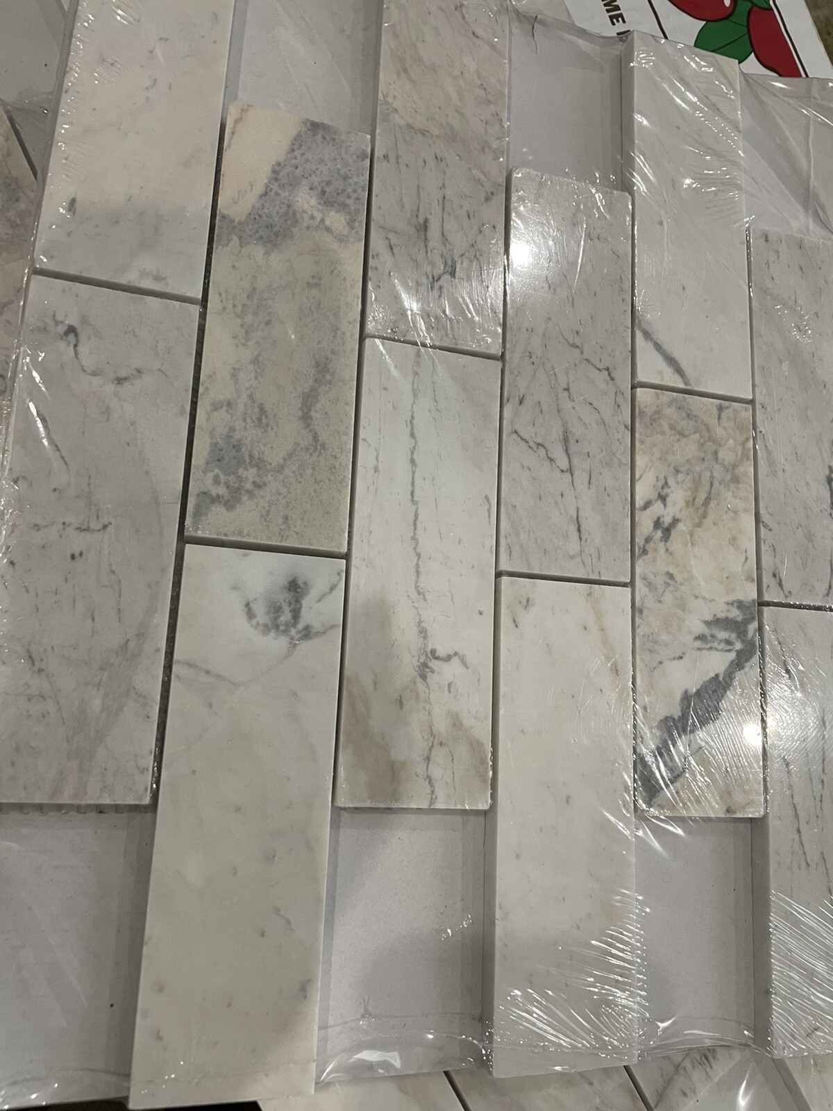 6x Angora Subway 11.81 in X 11.81 In. X 10 Mm Polished Marble Mosaic Tile 5.82SF