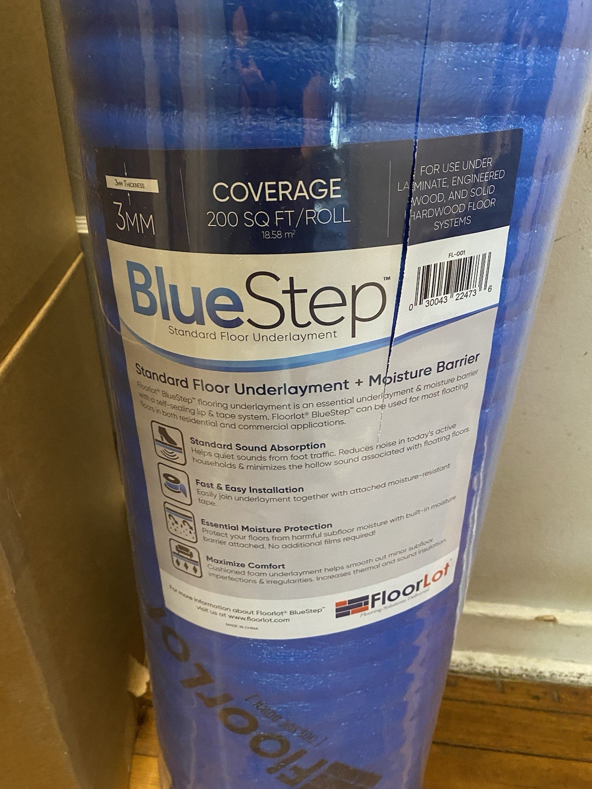 Floorlot BlueStep Underlayment With Moisture Barrier (200 Sq Ft)