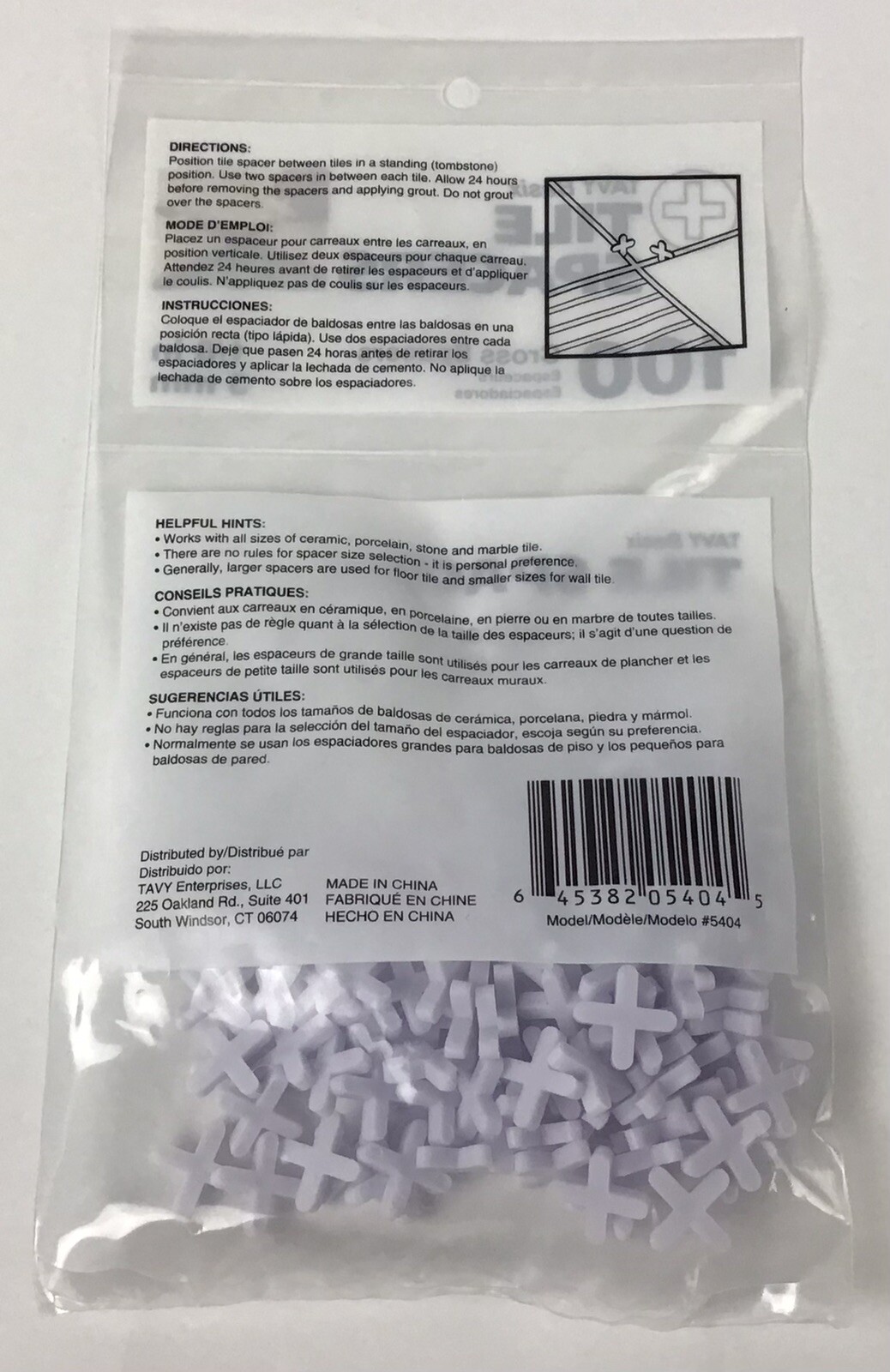 New 6 Packs of 100 TAVY 5404 Basix 1/8″ 3mm Tile Cross Spacers 600 spacers total