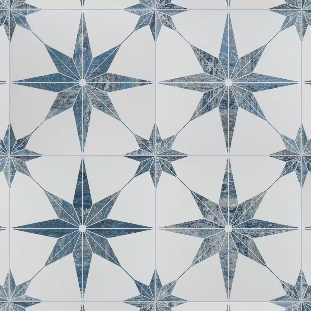 Cassis Stella Blue 9-3/4 In. X 9-3/4 In. Porcelain Floor and Wall Tile (10.88 Sq