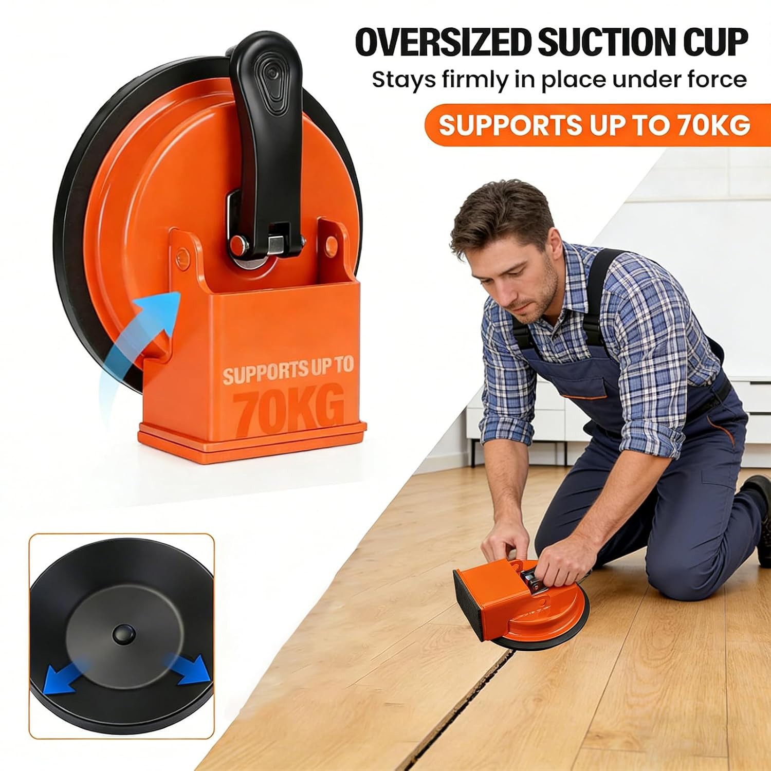 Floor Gap Fixer Tool with Suction Cup for Hardwood-Laminate and Vinyl Flooring