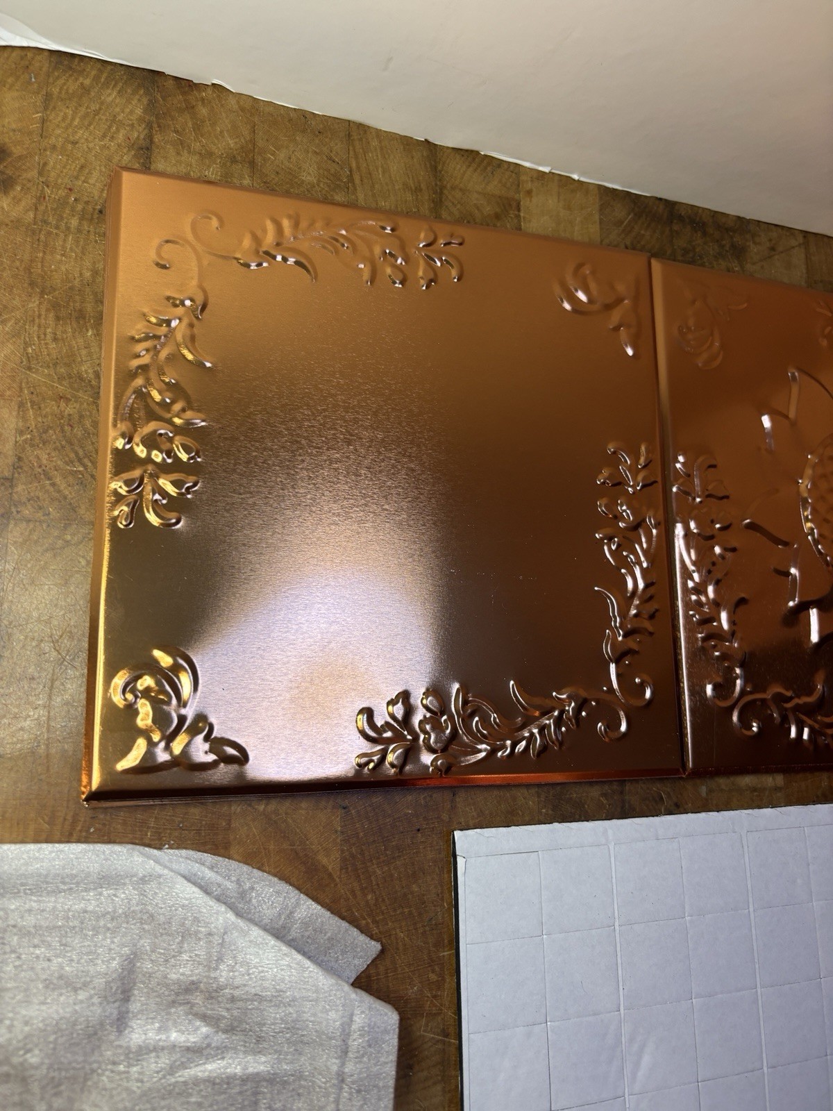 Backsplash Tiles Metallic Copper Embossed Sunflower 6”x6” – 16 Count READ!