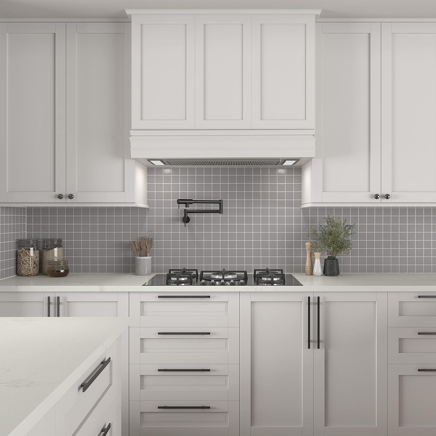 Suede Gray 2″ Ceramic Mosaic Tiles for Backsplashes & Accents – 12 PC Carton