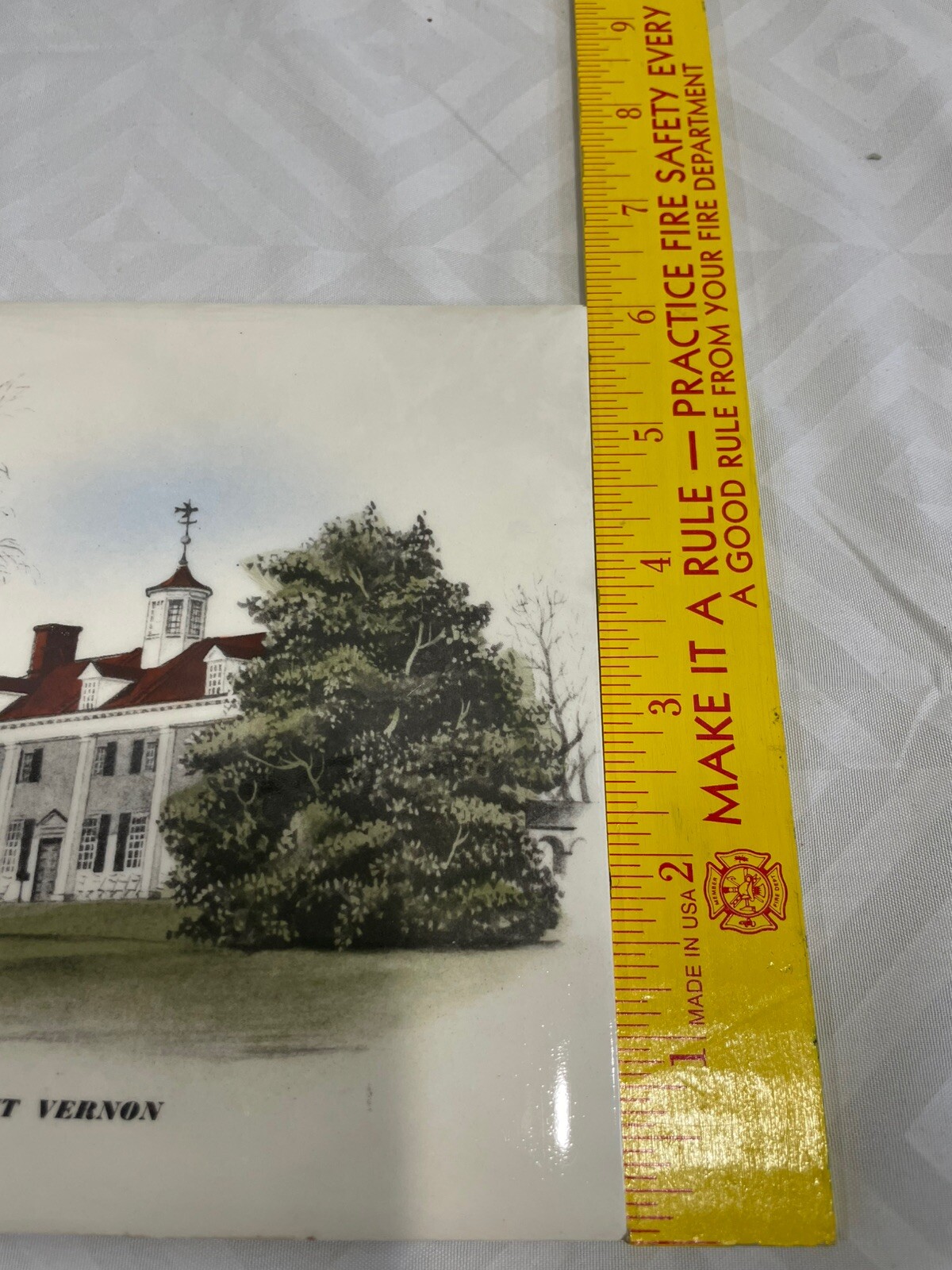 Mount Vernon Decorative Souvenir Ceramic Tile Trivet Cork Back Delano Studios
