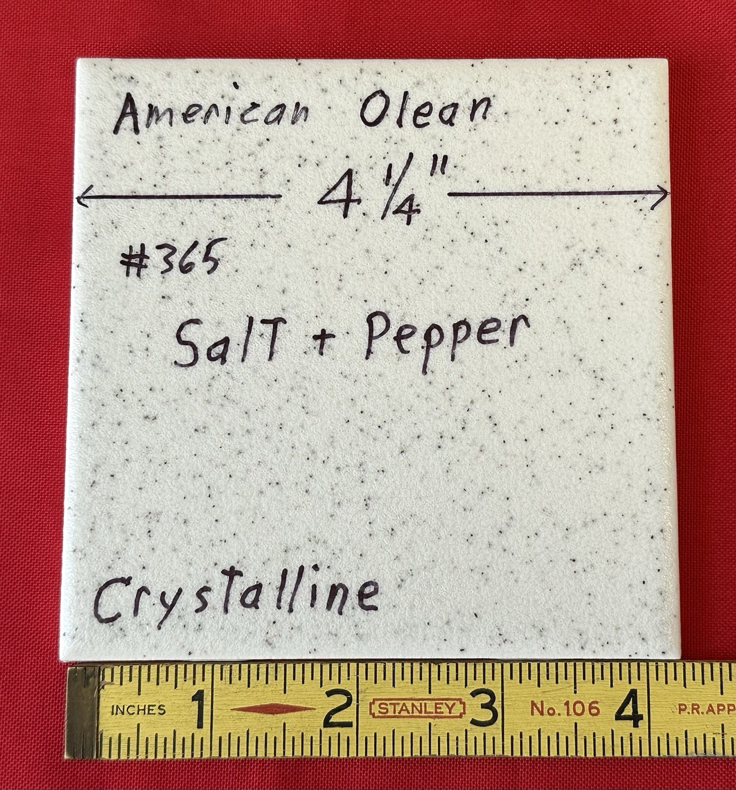 1 pc. Salt & Pepper: 4-1/4″ Crystalline Ceramic Tile by American Olean Co. NEW