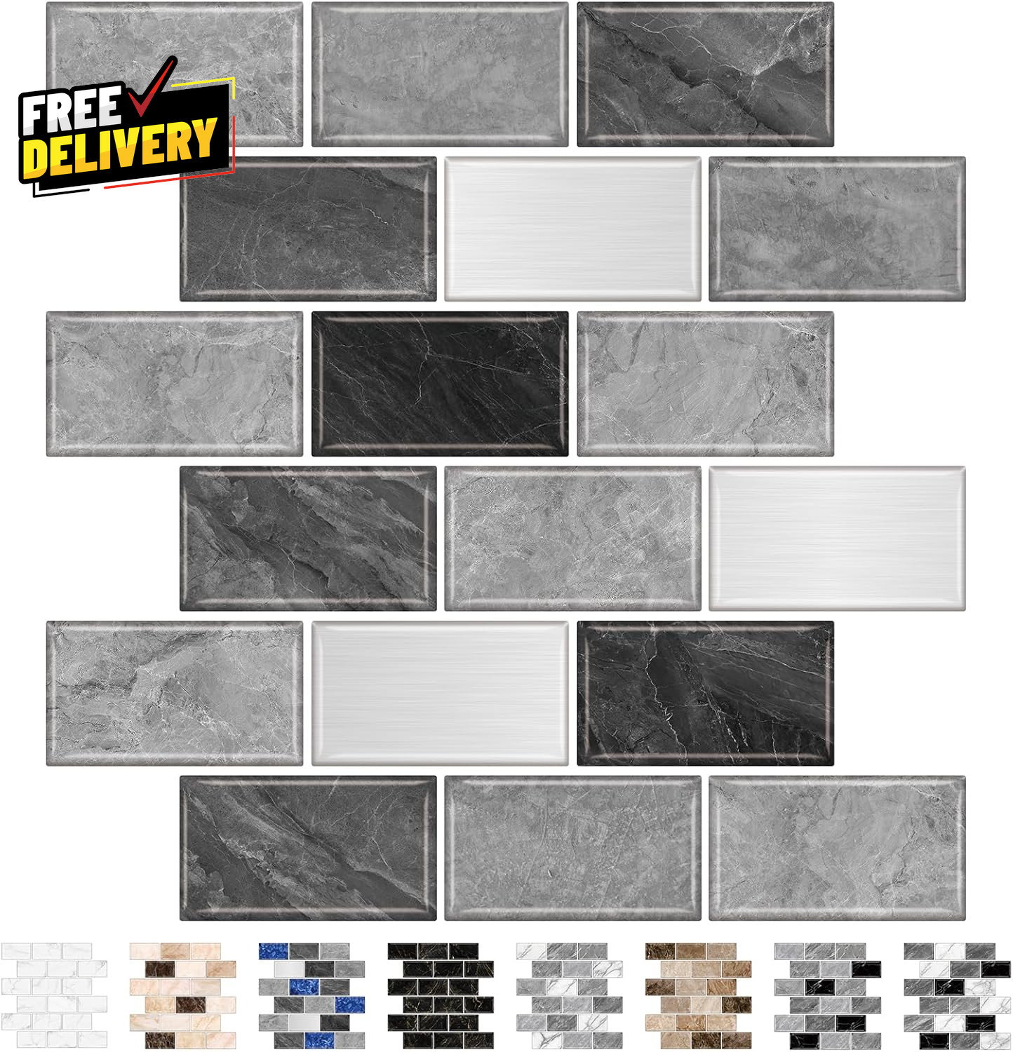 10 Sheet Subway Tile Peel and Stick Backsplash for Kitchen 12X12 Self Adhesive..