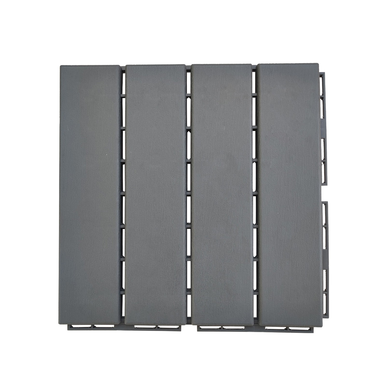 27 Pack 11.8″x11.8″ Plastic Interlocking Deck Tiles, Dark Grey