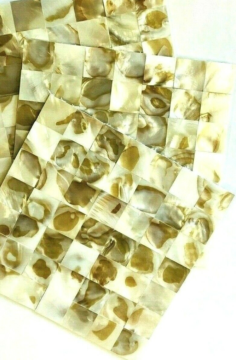 Mother of Pearl Seashell Mosaic Tile 1×1 Backsplash (5 1/2 in x 5 1/2 in sheet)