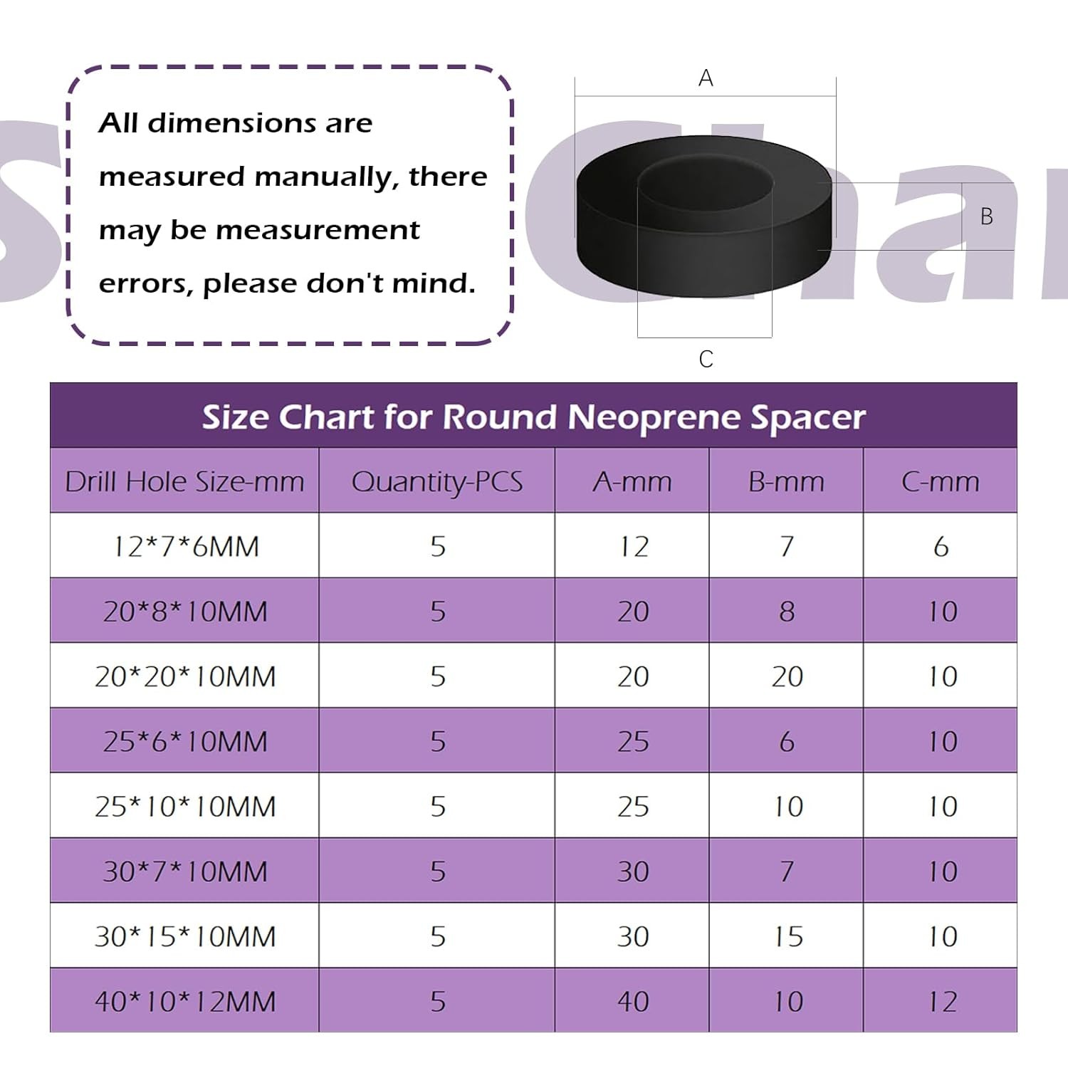Swpeet 40Pcs 8 Sizes Round Spacer Assortment Kit, 6/7/8/10/15/20mm Anti…
