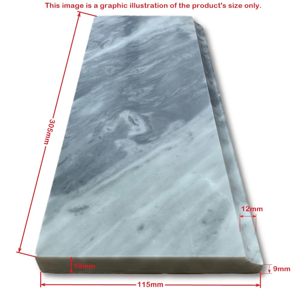 C12H Baseboard Carrara Marble Trim Tile Venato Carrera Bianco Honed 5×12