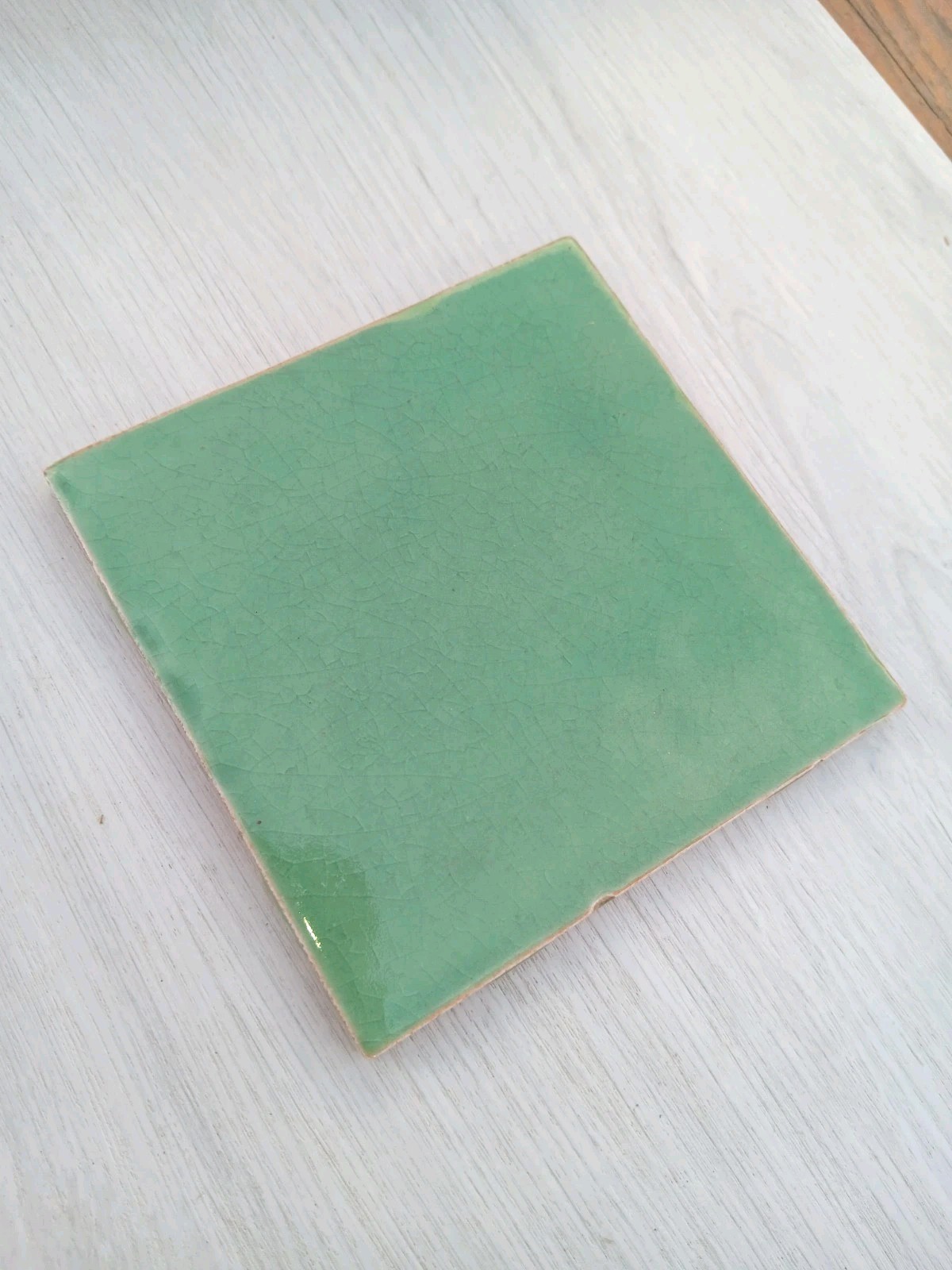 1 Box (24 Tiles) 4×4 Glossy Ivy Green Ceramic Subway Tile.. Handcrafted Crackle