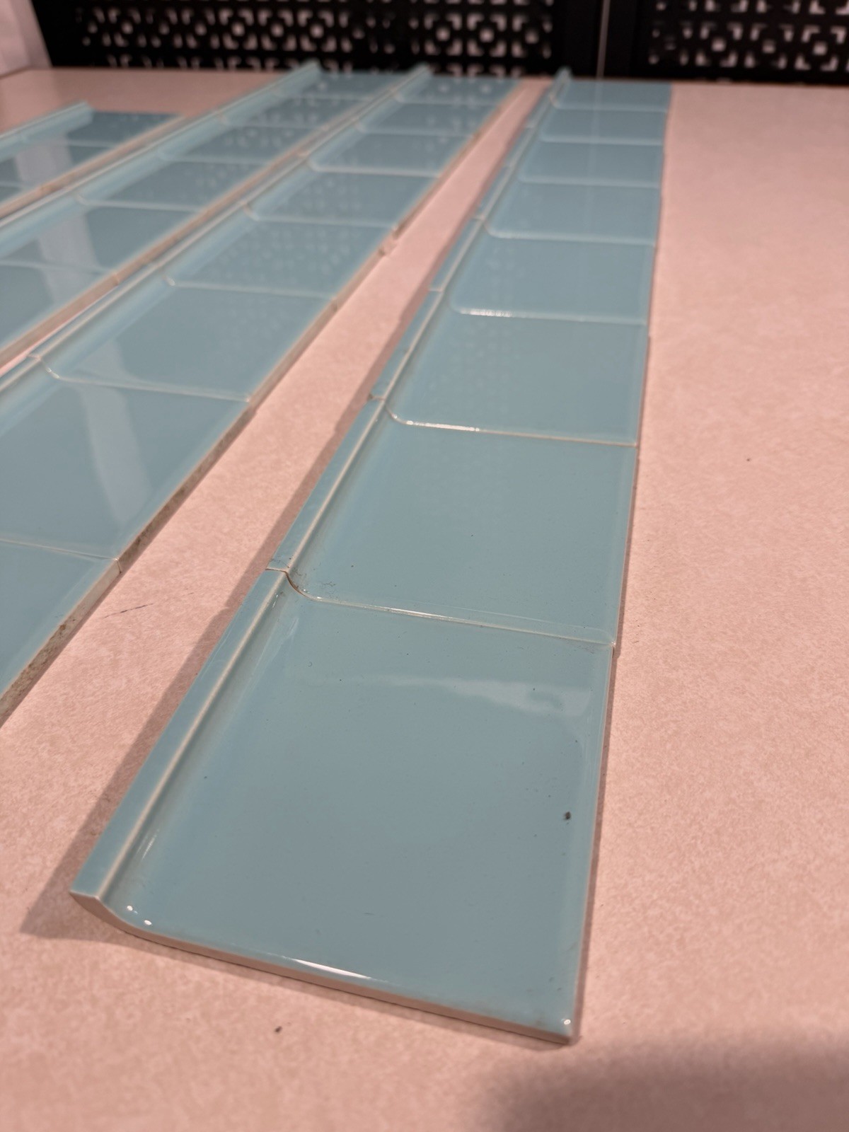 30 Vintage Pomona Ceramic Blue Base Tiles Bathroom Kitchen Mid Century Modern