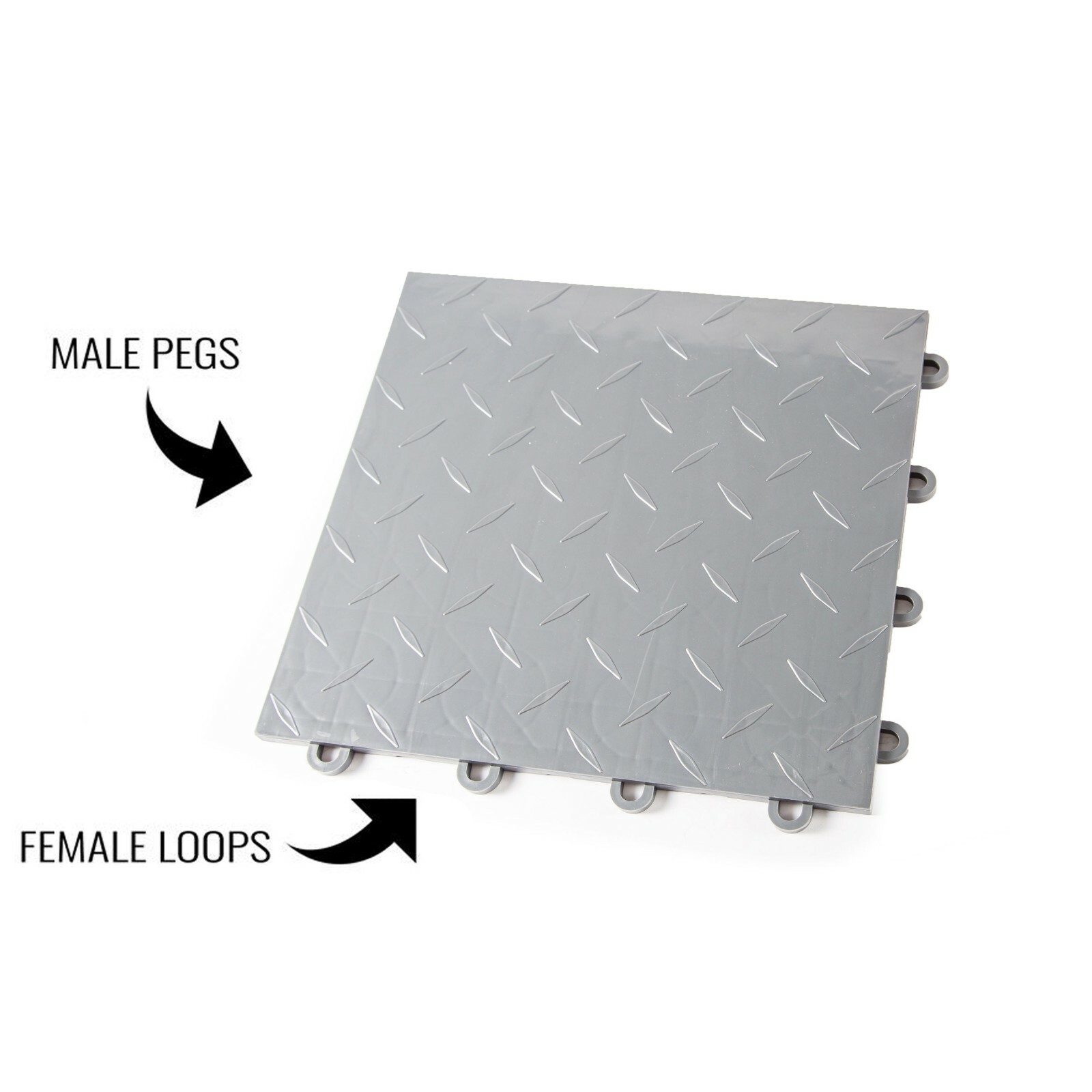 FlooringInc Nitro Diamond Interlocking Garage Floor Tiles,12″ x 12″, Bulk Pack