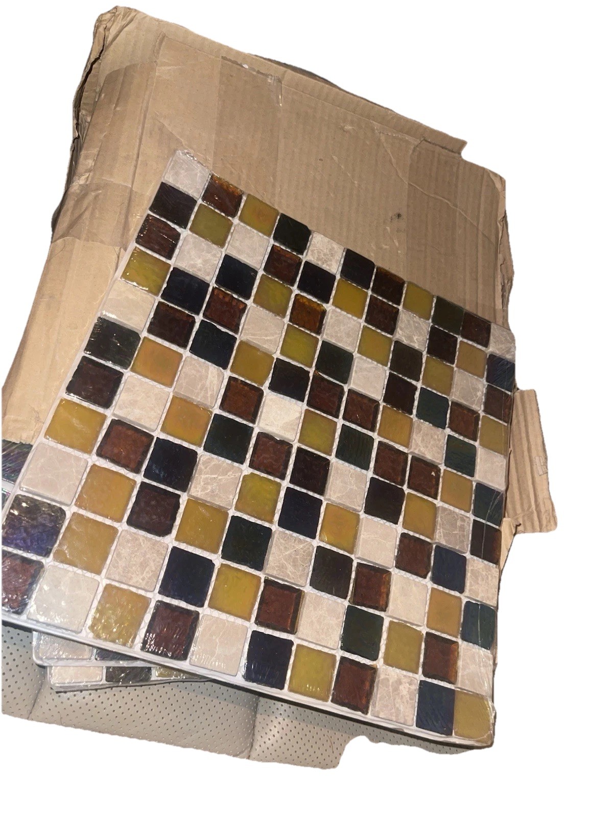 Jeffery Court Forged Iron Backsplash Tile – Lot of 6 Sheets – Glass & Stone