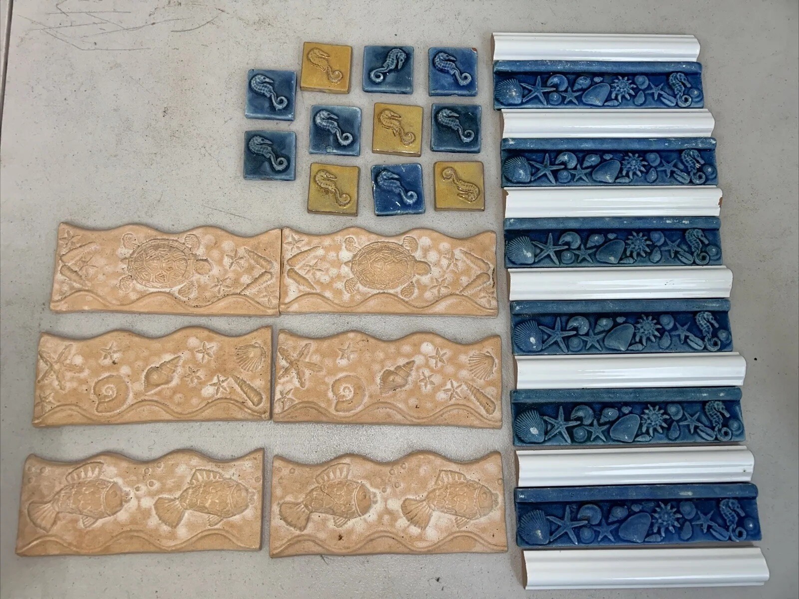 Ceramic Kitchen Wall Tile Sea Shell Mosaic kitchen Art Handcrafted