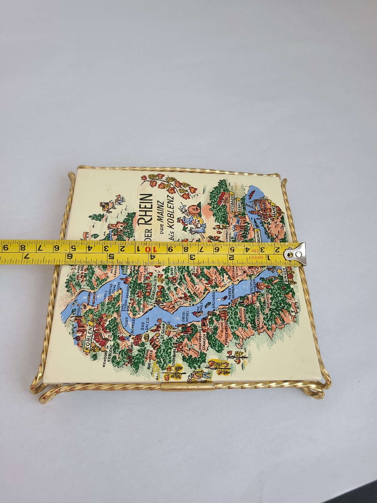 VTG Metal Framed Ceramic Tile “DER RHEIN von MAINZ bis KOBLENZ”