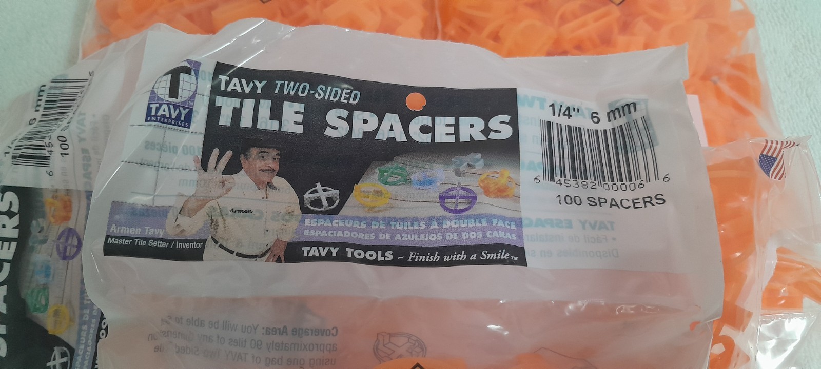 4 Pack x100pc Tavy 1/4″ 6mm Spacing Two-Sided Tile Spacers New