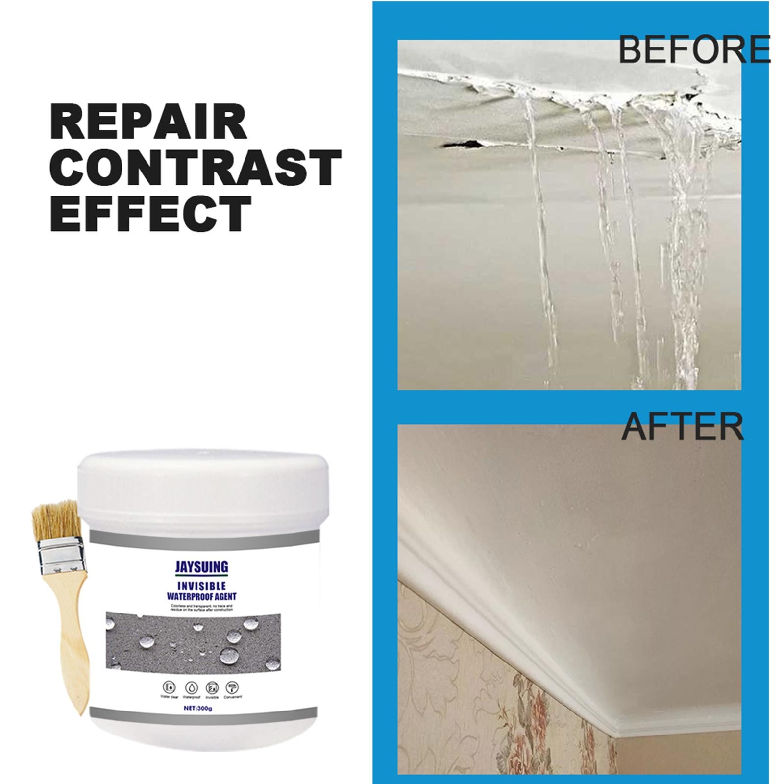 30-300g Invisible Waterproof Agent Insulating Sealant Anti-Leakage Agent + Brush