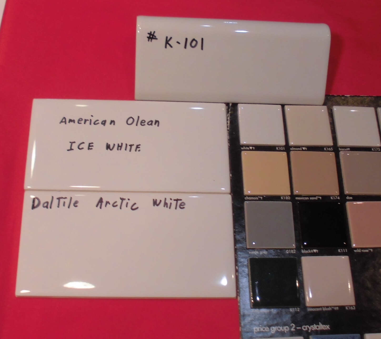 1 pc. Daltile #K-101 Kohler White: V – Cap Ceramic Trim Tile; Countertop Edging