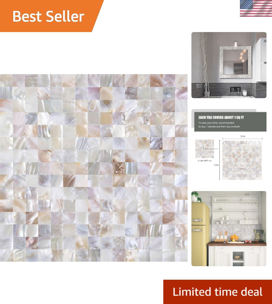 Polished Natural Mother of Pearl Peel and Stick Tiles – Luxurious DIY Upgrade
