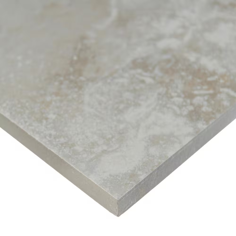 Argento Travertino 2 Cm. X 24 In. X 24 In. Matte Porcelain Stone Look Paver Tile
