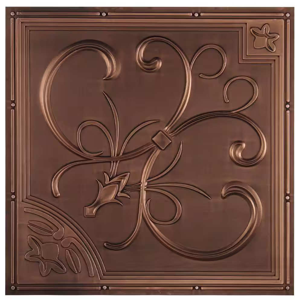 New Orleans 2 Ft. X 2 Ft. Lay-In or Glue-Up Ceiling Tile in Antique Bronze (40 S
