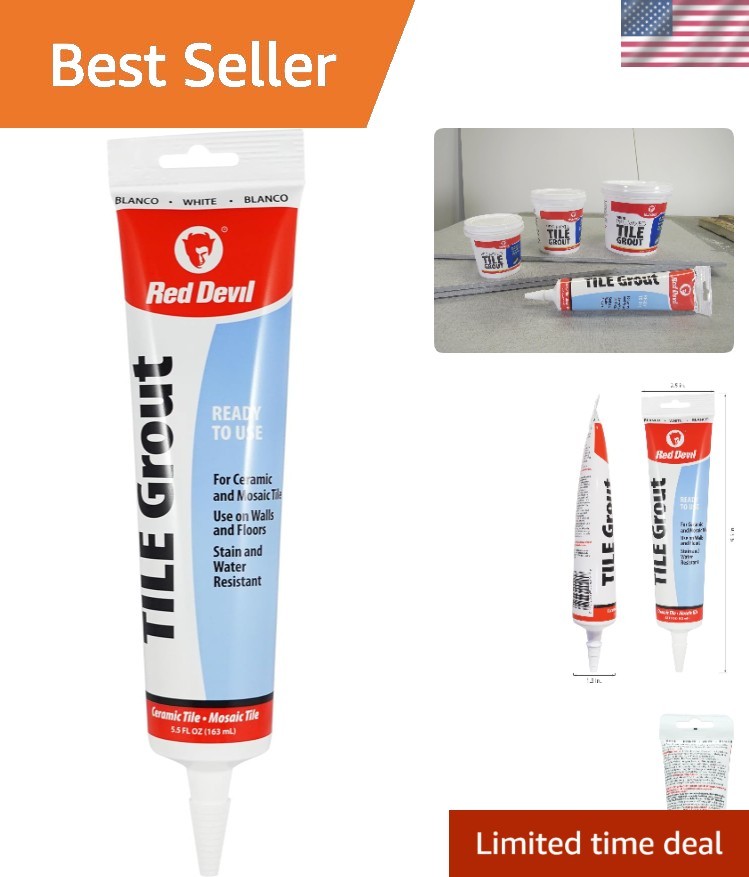 Pre-Mixed Tile Grout Squeeze Tube, 5.5 oz – Perfect for Walls & Floors