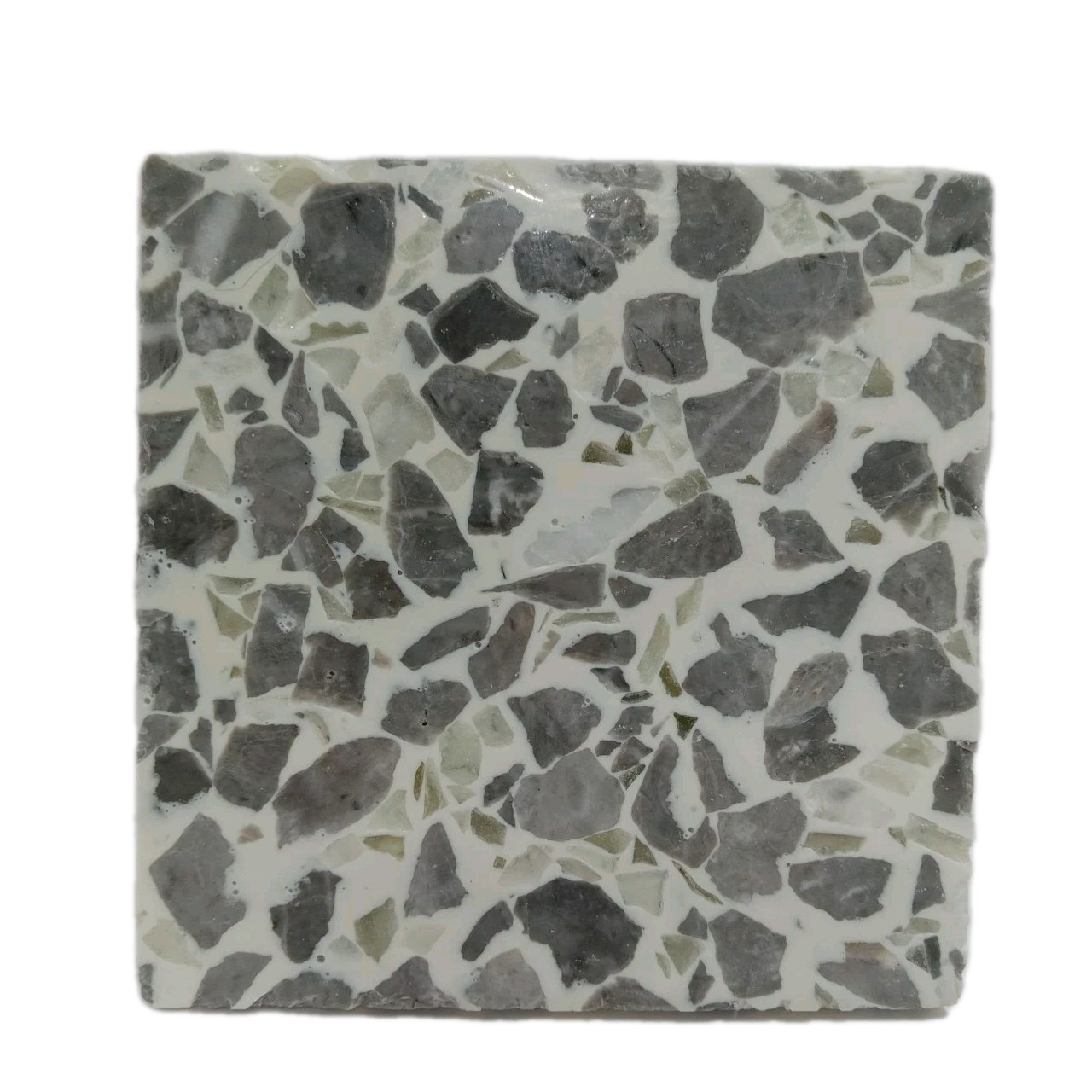 Fritztile Terrazzo Mini Floor Tile Single Sample R682014 Mist (Silver & Gray)