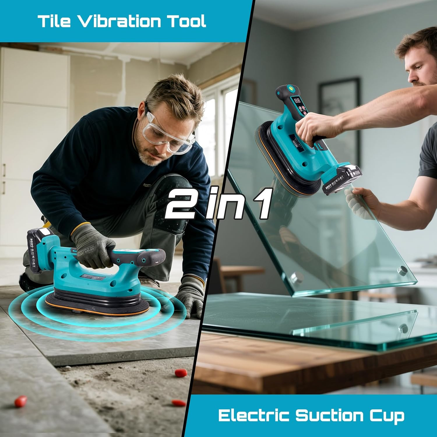 2-In-1 Tile Vibration Tool & Electric Suction Cup 285Mm – 12 Speeds, 10 Hours Ru